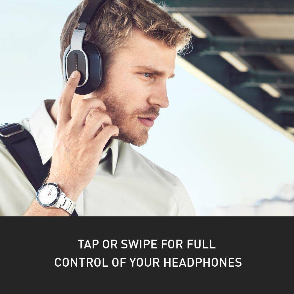 Black Wireless Touch Interface Headphones with Microphone F9942