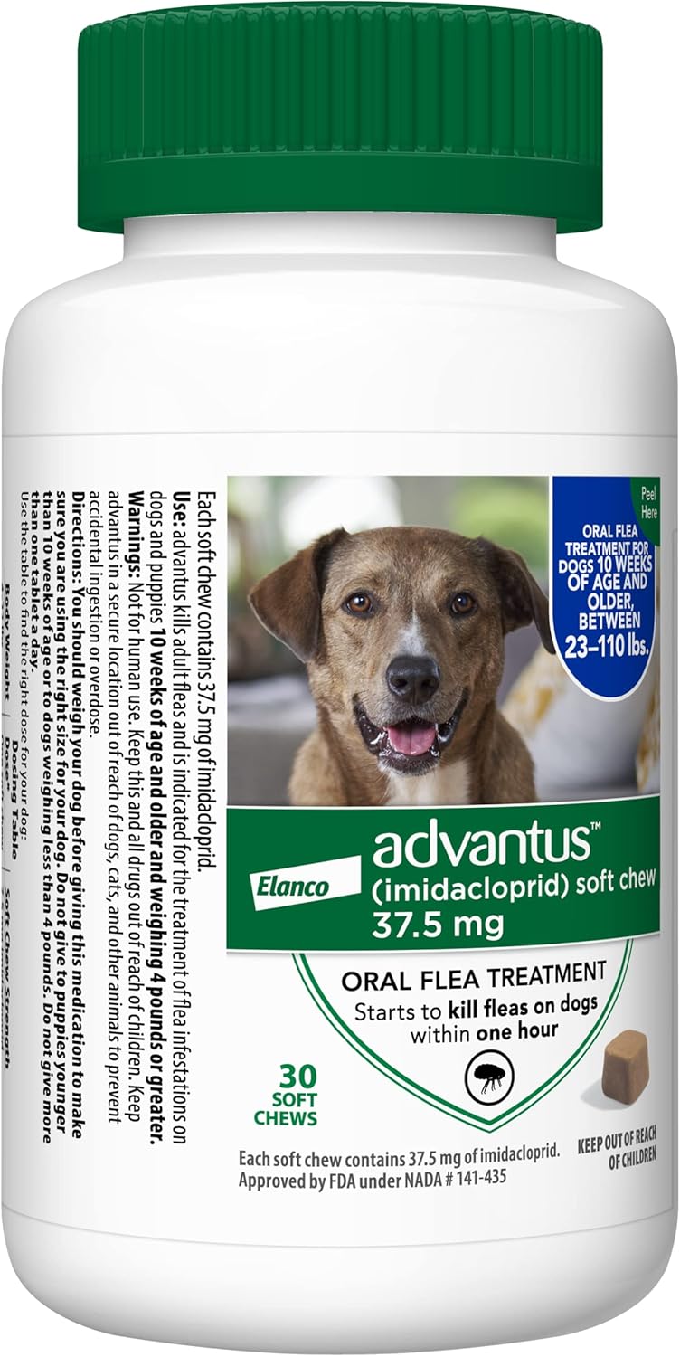 Chewable Flea Treatment for Large Dogs, 23-110 Pounds, Pack of 2 G888