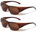 2 Pairs Half Rim Sport Polarized Fit Over Sunglasses V507