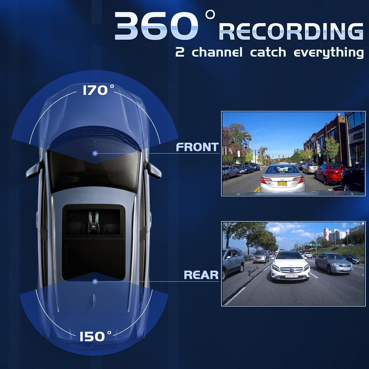 Dual Dash Camera with Front 4K Camera and Rear 2K Camera P531824