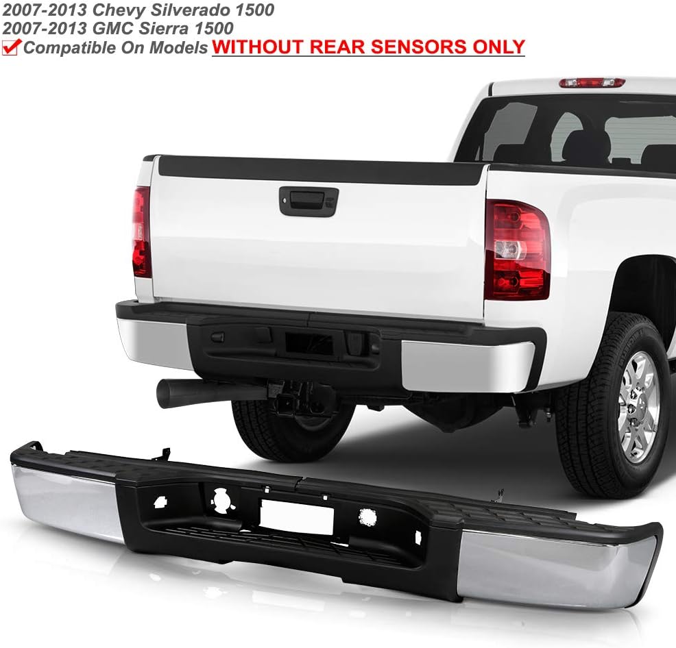 Chrome Steel Complete Rear Step Bumper Assembly M6930
