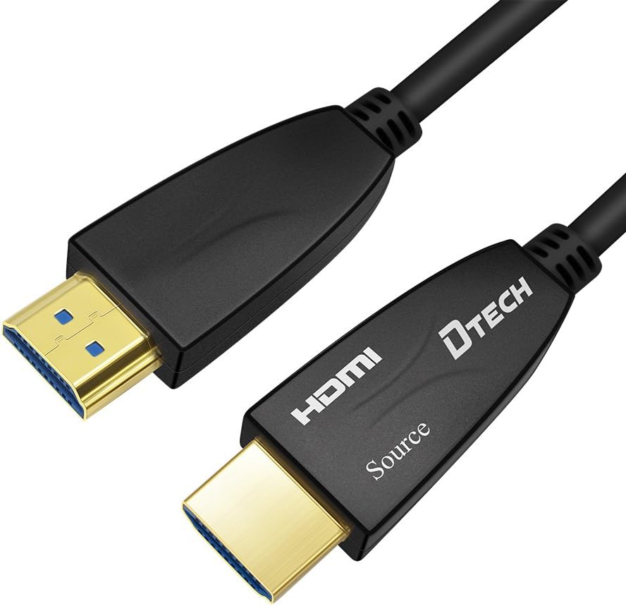 25 Feet Fiber Optic HDMI Cable 4K 60Hz 18Gbps HDR in-Wall Rated Black Pack of 2 C1839