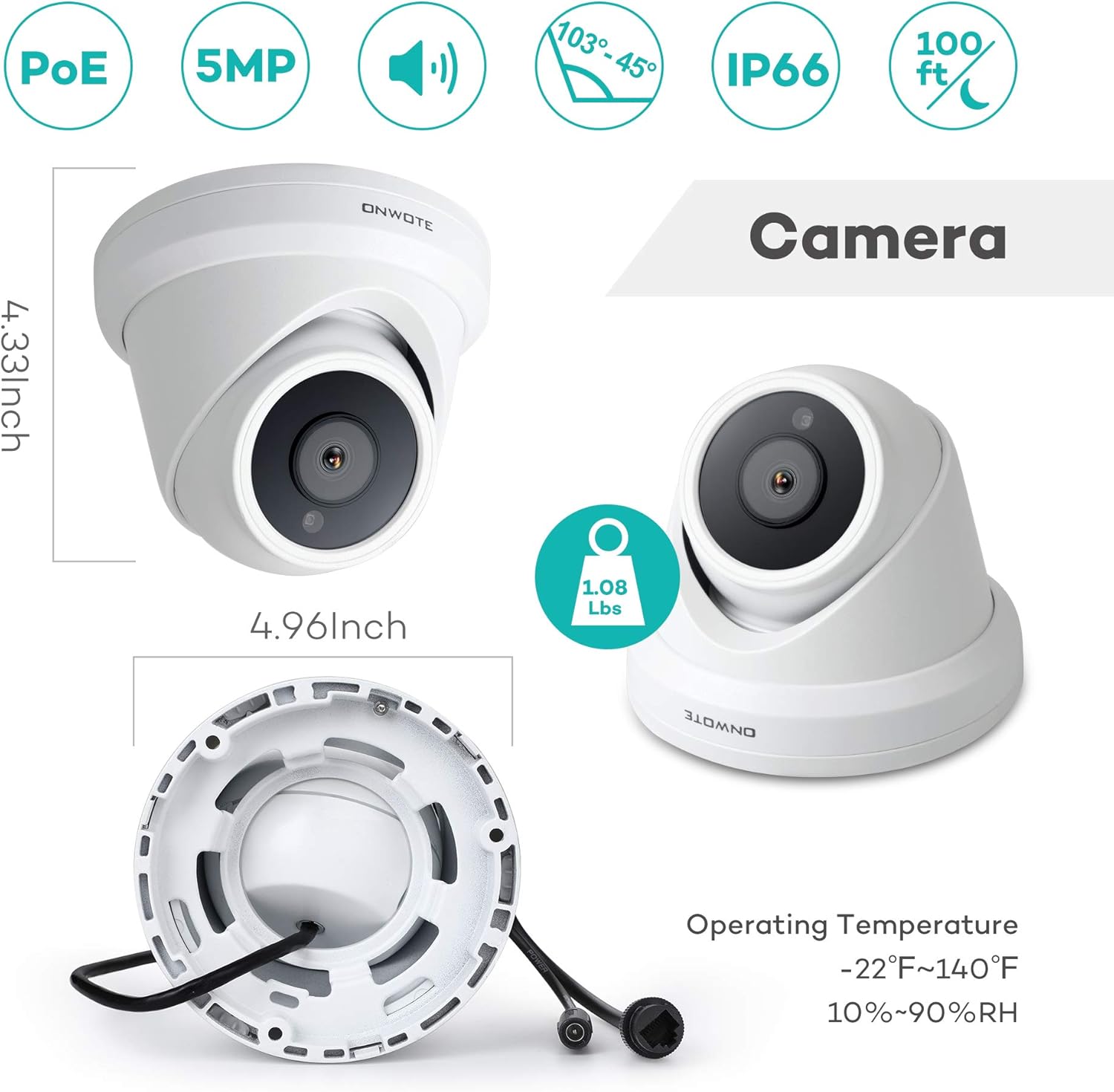 5MP 3X Optical Zoom IP POE Security Camera Outdoor Dome W58449