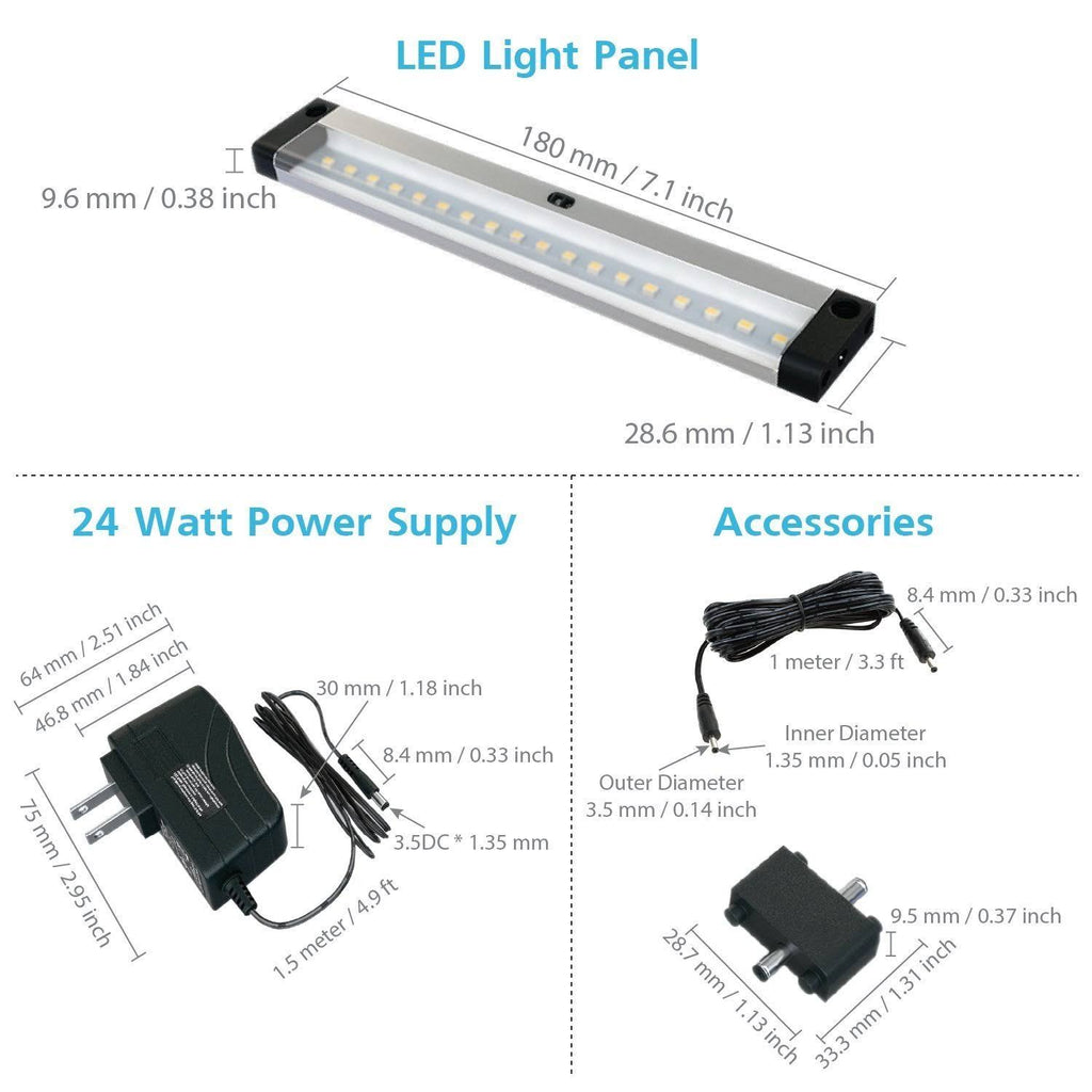 6 Panels 7 inch LED Dimmable Under Cabinet Lighting Kit I56558