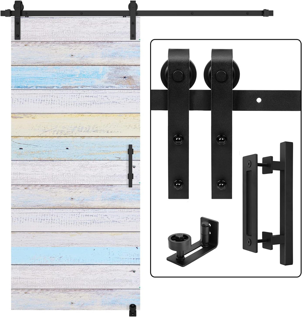 6.6 FT Sliding Barn Door Track and Handle Hardware Kit U213440