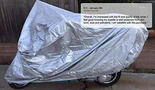 Motorcycle Cover with Reinforced Securing Straps and Storage Bag A863