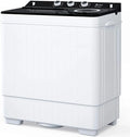 Semi-automatic Twin Tub Washing Machine with Built-in Drain Pump, 26Lbs, White&Black C830208