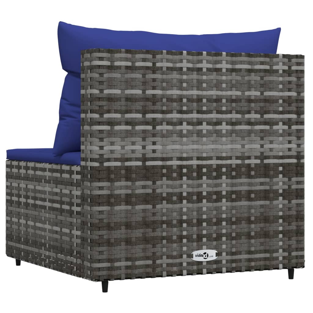 Gray Poly Rattan Patio Sofa with Cushions M18879