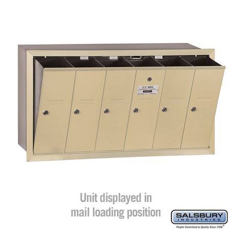 Vertical Mailbox 6 Doors Sandstone Recessed Mounted Z177