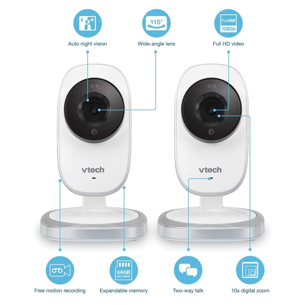 2 Camera Wi-Fi IP 1080p Full HD Indoor Camera with Alarm M220795