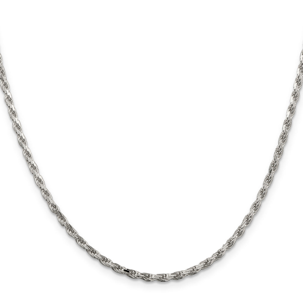 Sterling Silver Diamond-Cut Rope Chain Necklace 16 Inch T403363