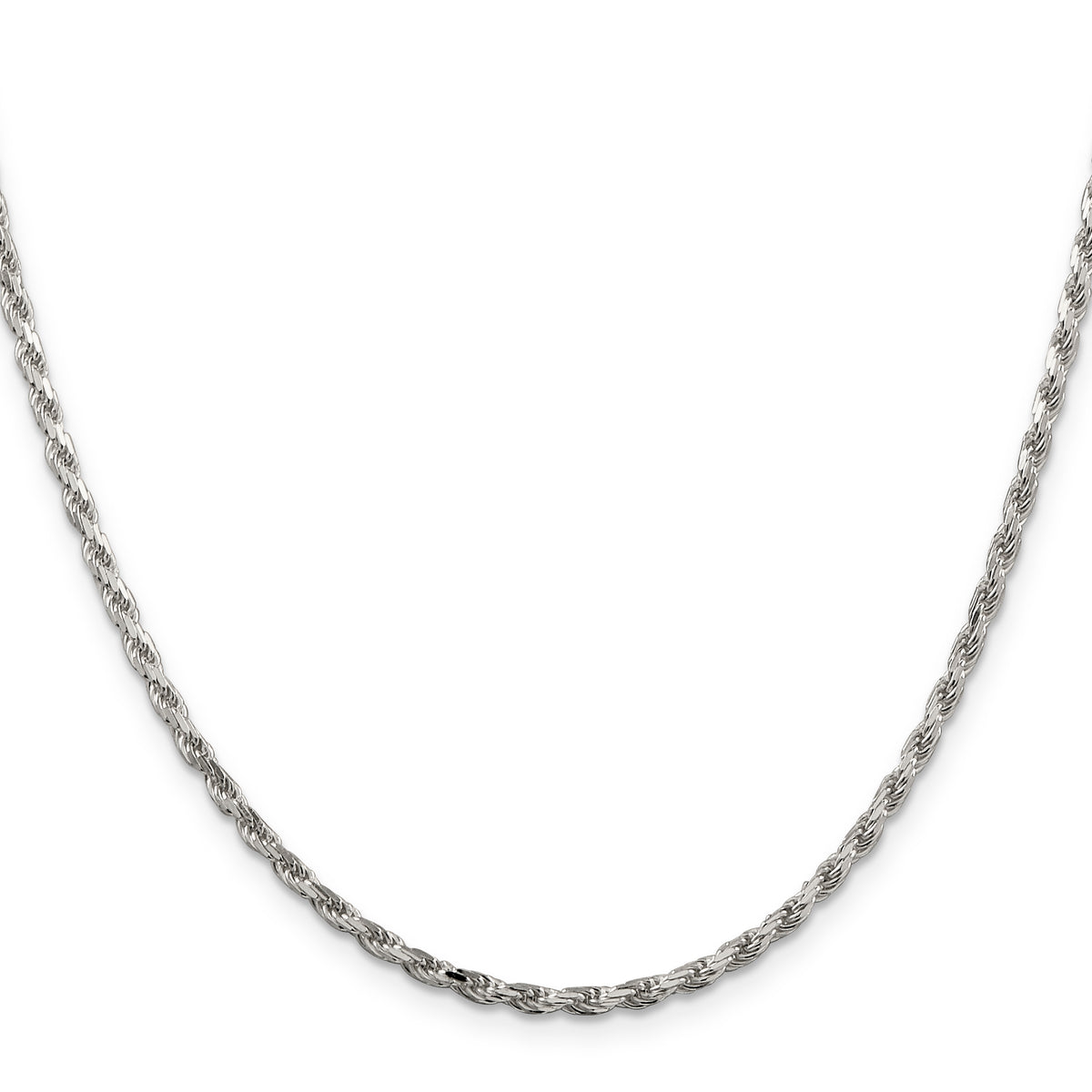 Sterling Silver Diamond-Cut Rope Chain Necklace 16 Inch T403363