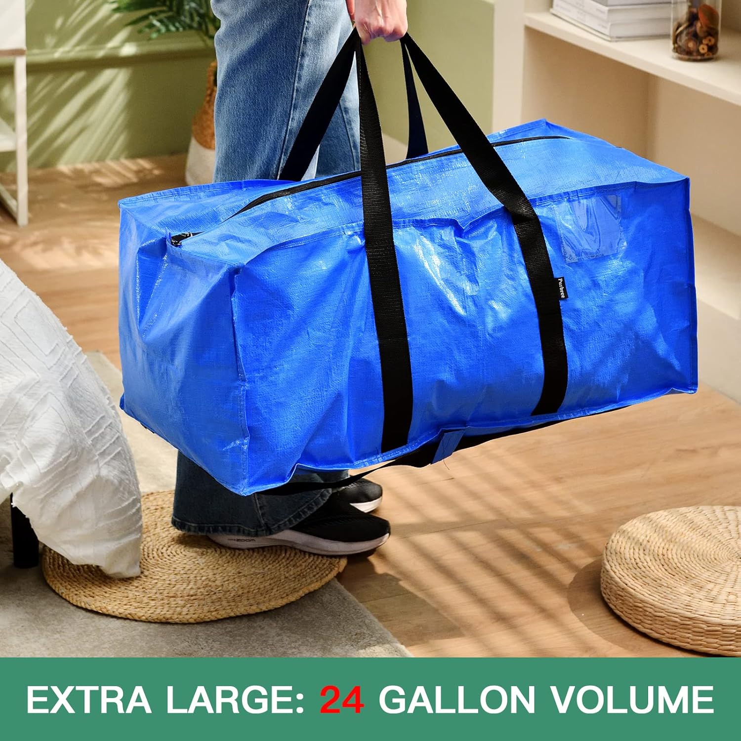 Blue Moving Totes with Backpack Straps, 8 Pack G891753