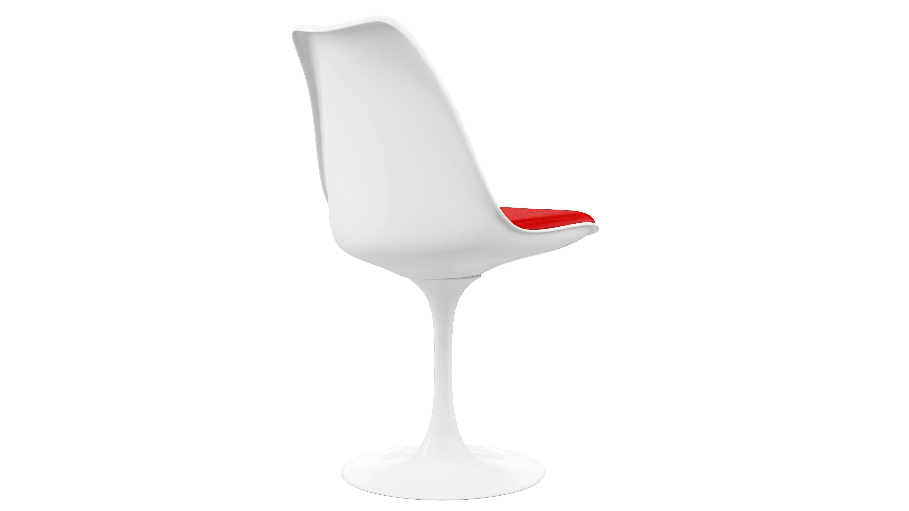 Red Faux Leather Tulip Side Chair Set of 4 O55893