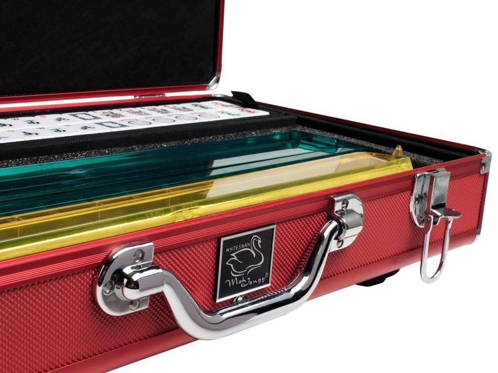 White Aluminum Case Mahjong Set A14890