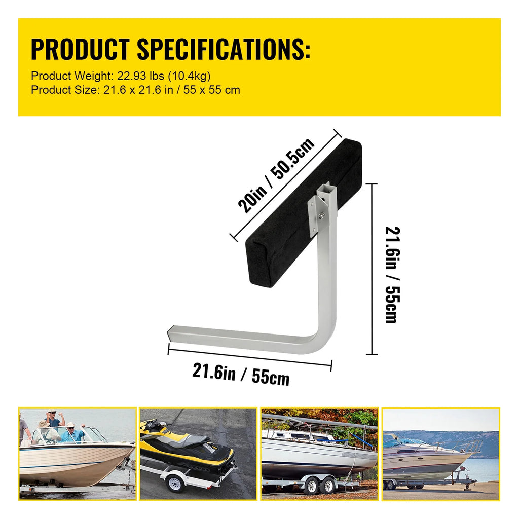 Galvanized Steel Trailer Guide-on with Carpet-padded Boards, One Pair L172