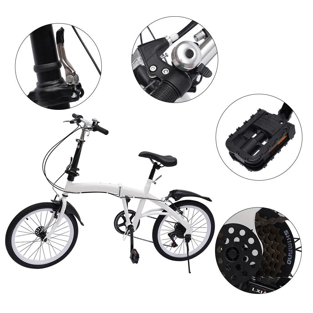20-inch Folding Bike 7 Speed Double V Brake Carbon Steel X493