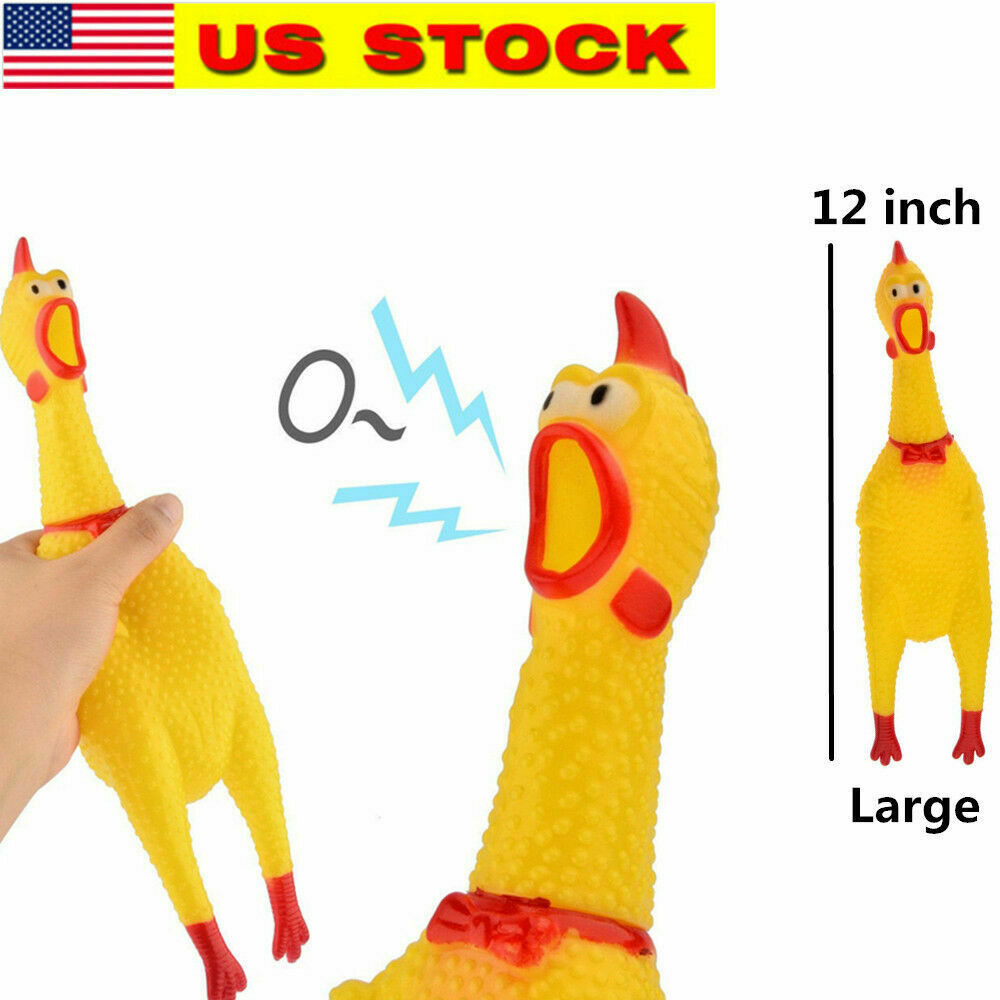 Screaming Rubber Chicken Chew Toy 12" Inches N6170