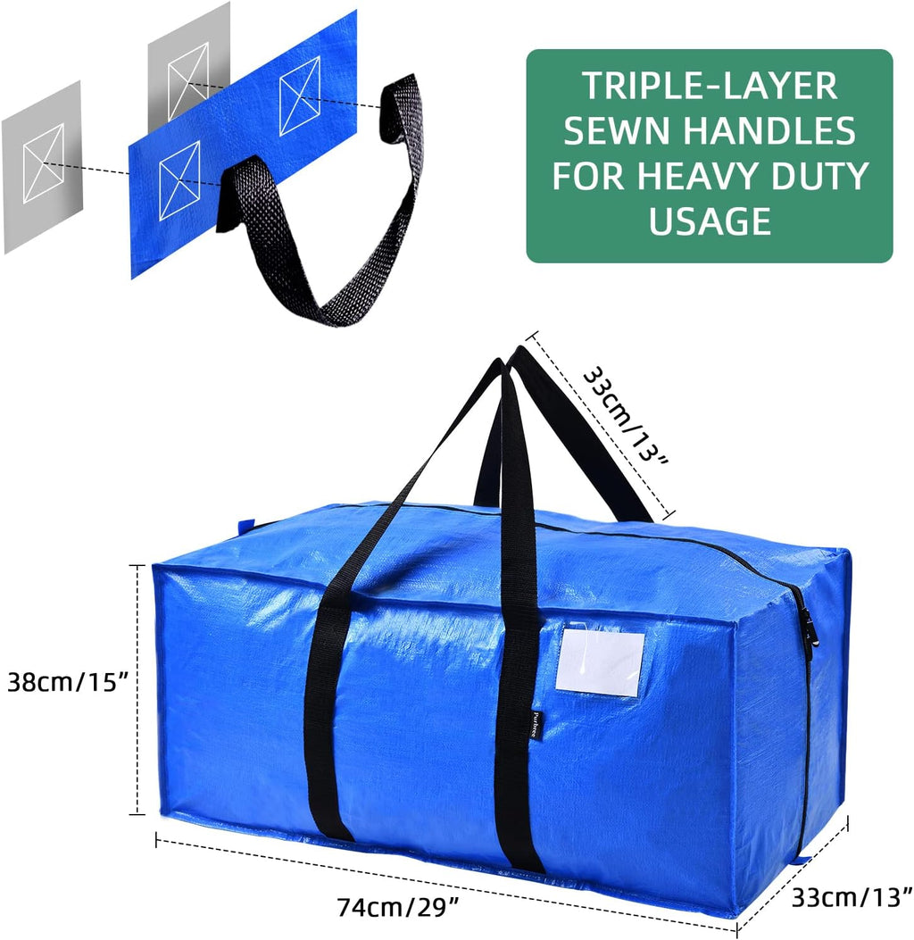 Blue Moving Totes with Backpack Straps, 8 Pack G891753