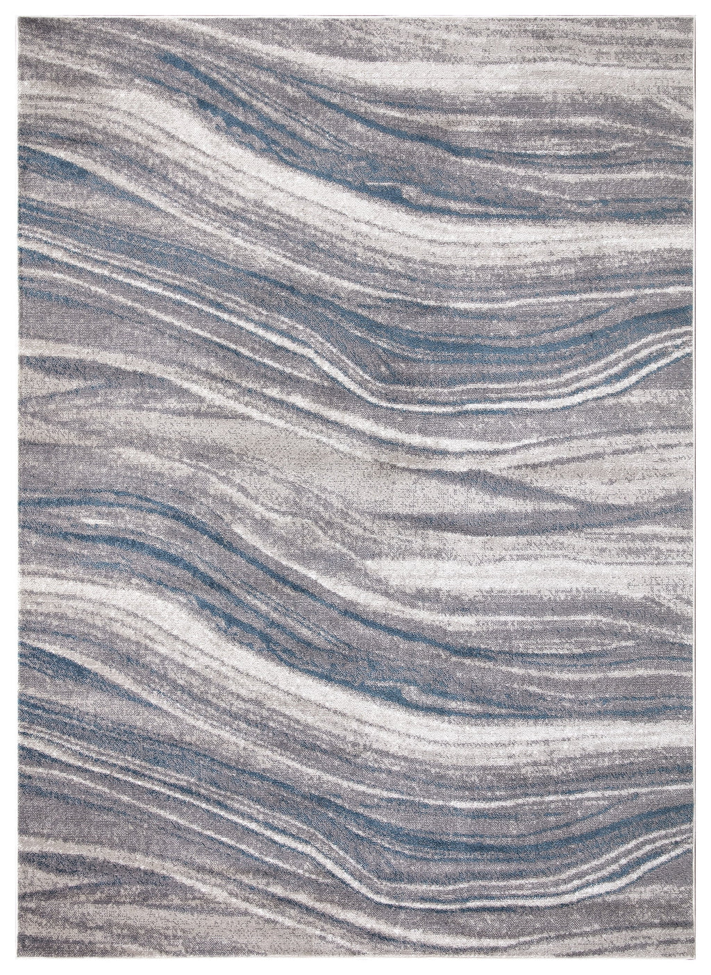 Marble Stripes Area Rug Grey/Blue 5'3"x7'3" Polypropylene N723