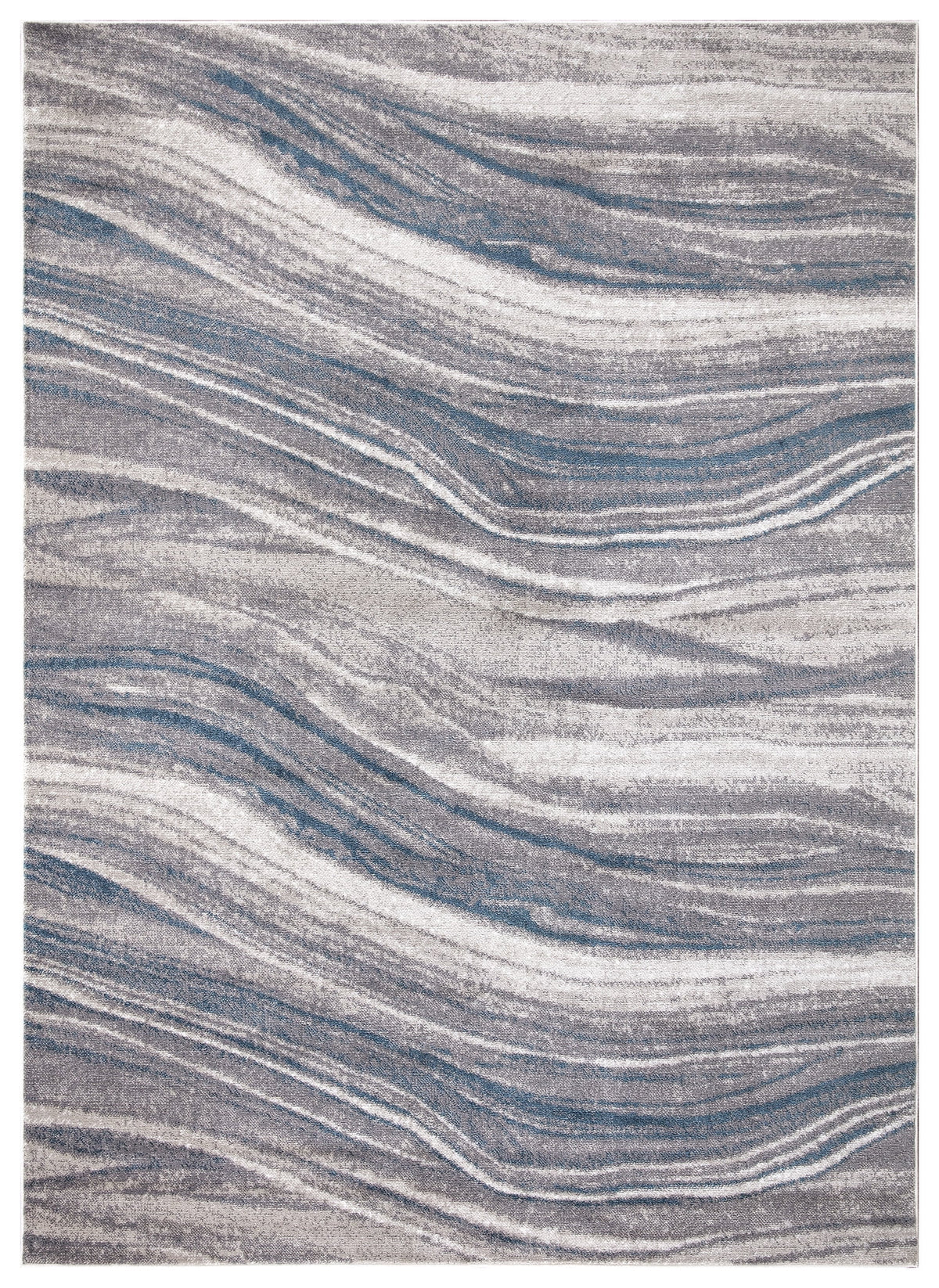 Marble Stripes Area Rug Grey/Blue 5'3"x7'3" Polypropylene N723