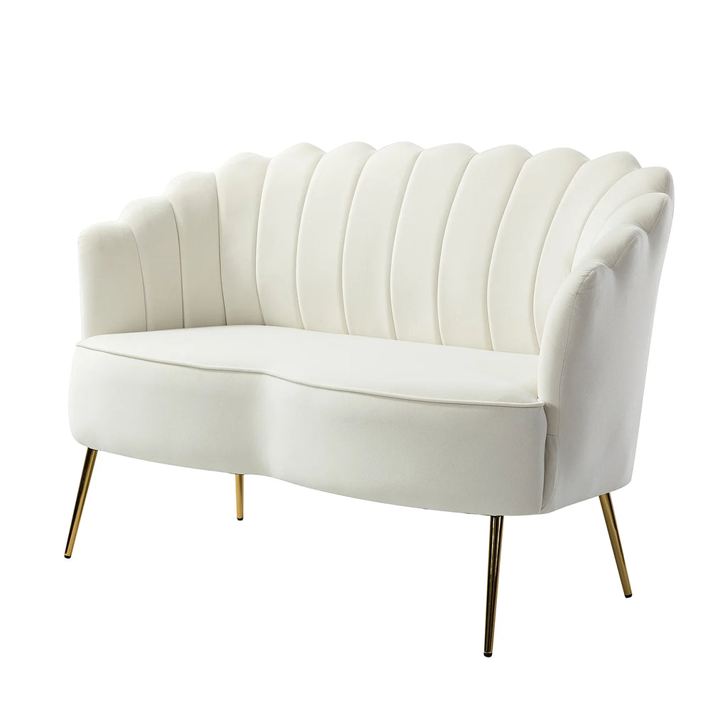 Ivory Wooden Upholstered Armchair E76482