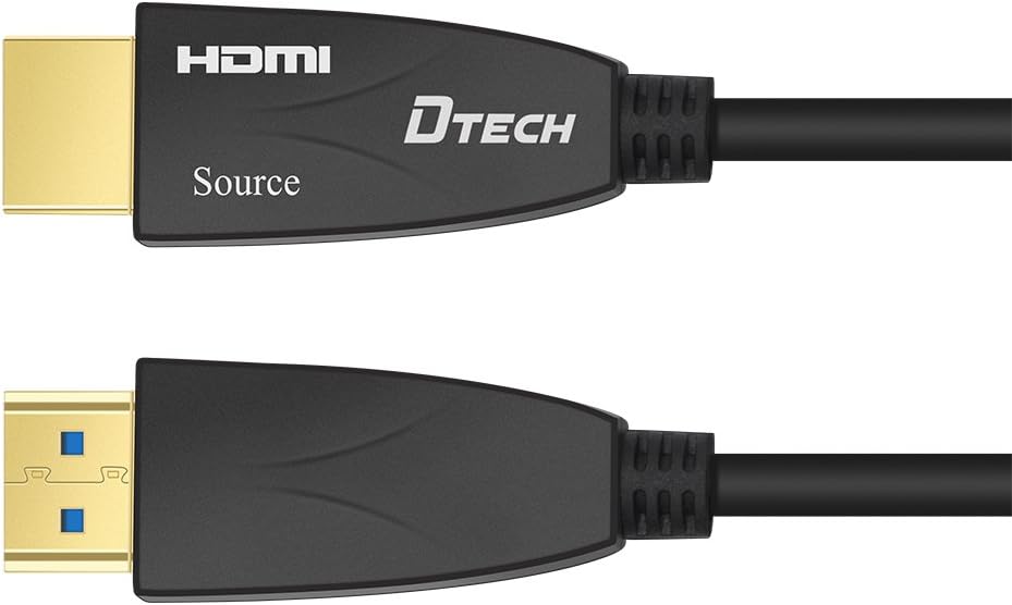 25 Feet Fiber Optic HDMI Cable 4K 60Hz 18Gbps HDR in-Wall Rated Black Pack of 2 C1839
