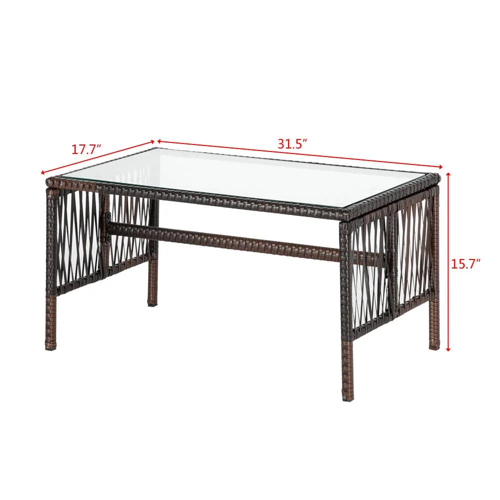 Brown Rattan Outdoor Sofa Set F37089
