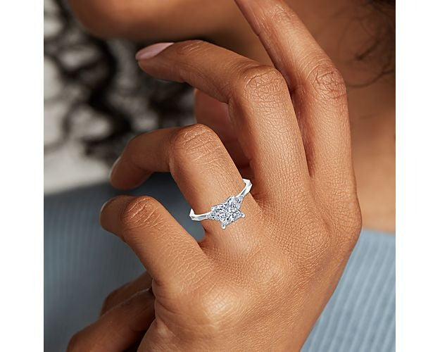 14K White Gold Princess Cut Diamond Ring R19545