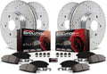 Carbon Fiber Brake Pads with Drilled & Slotted Brake Rotors Kit Z460281