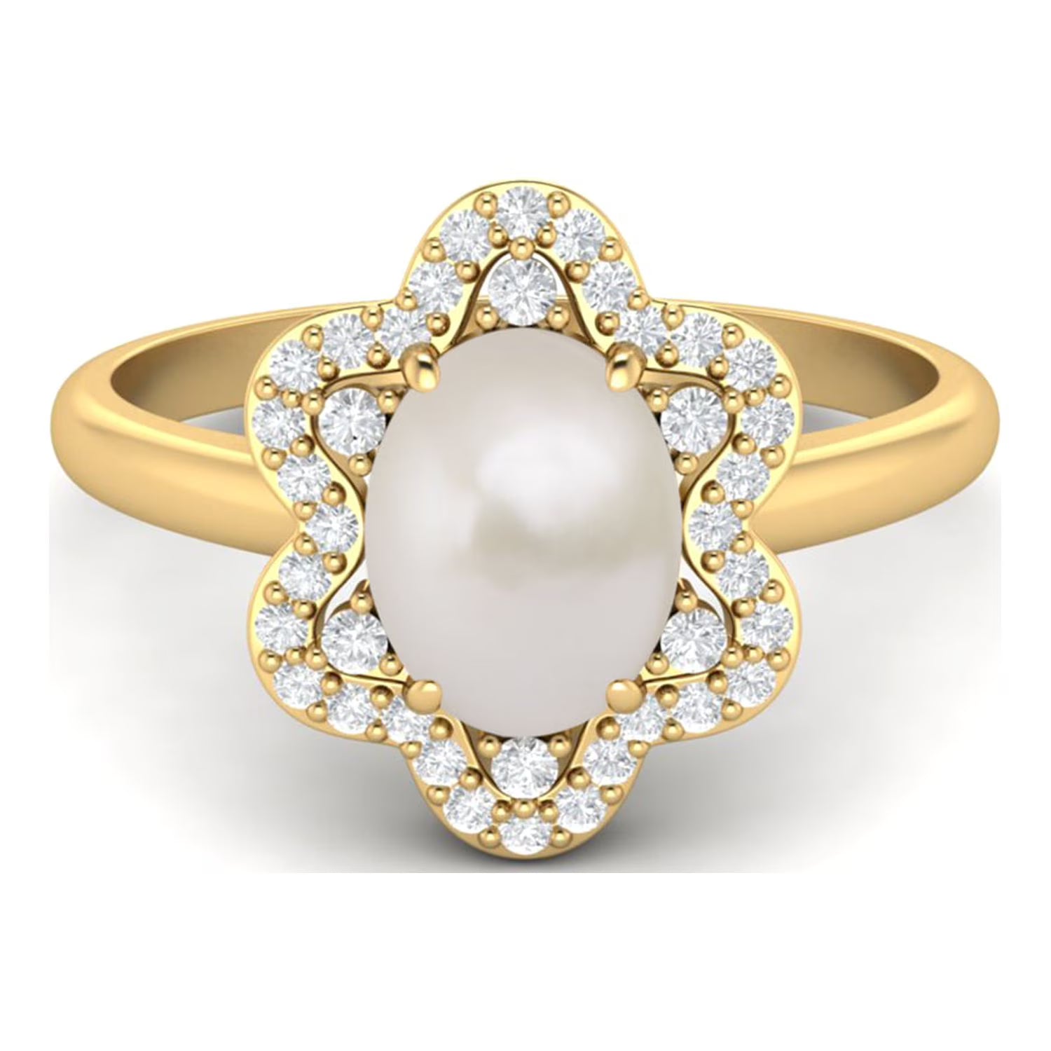 10K Gold Oval Pearl Ring K69390