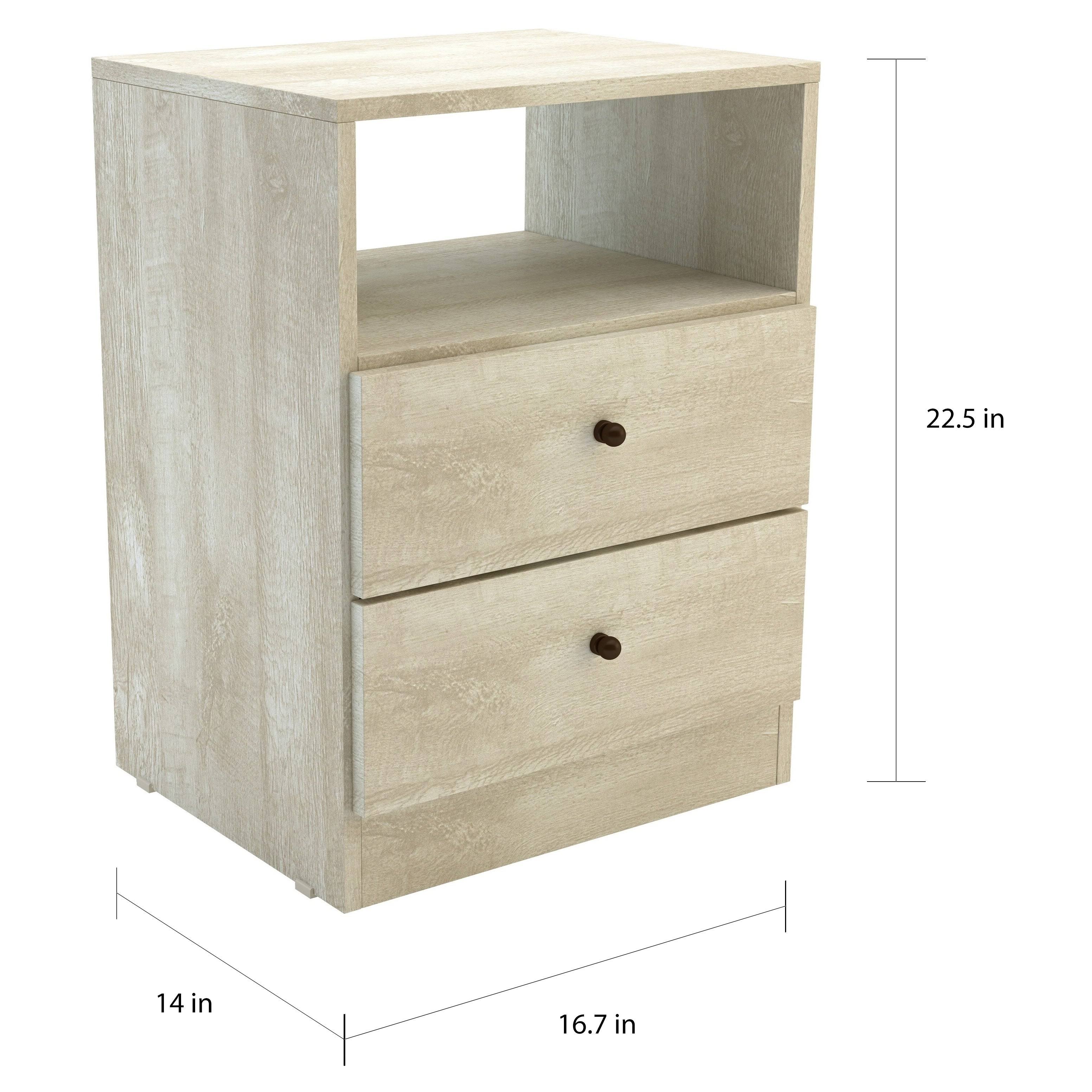 2-Drawer Brown Nightstand U202