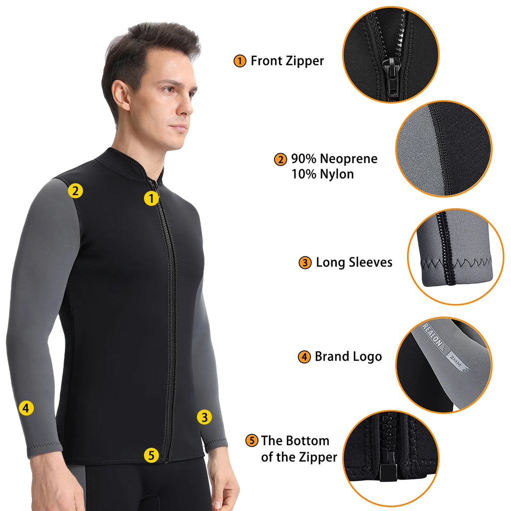 2mm Neoprene Long Sleeve Wetsuit Jacket S89000