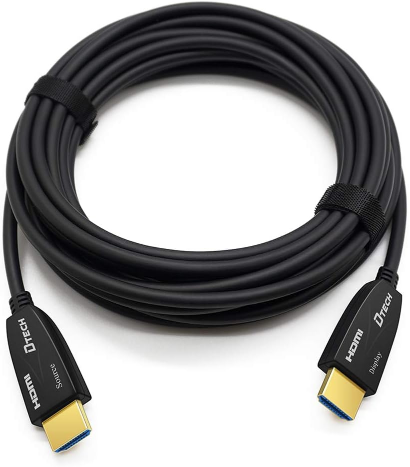 25 Feet Fiber Optic HDMI Cable 4K 60Hz 18Gbps HDR in-Wall Rated Black Pack of 2 C1839