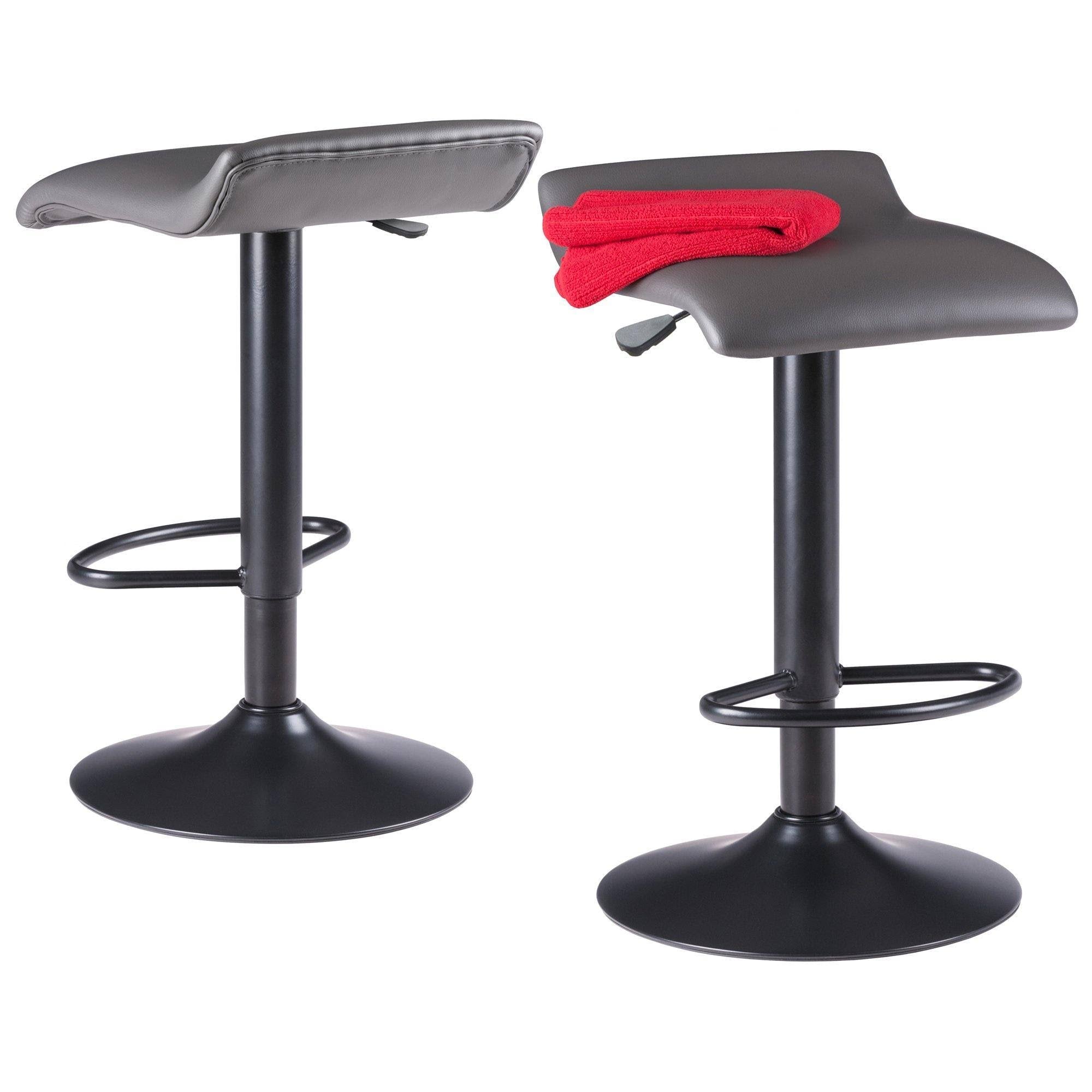 2 Piece Set Adjustable Stool - Black/Gray K406