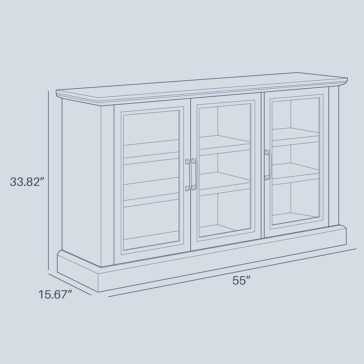Rustic Grey Wood Sideboard Buffet Entertainment Center with Storage Cabinet P581160