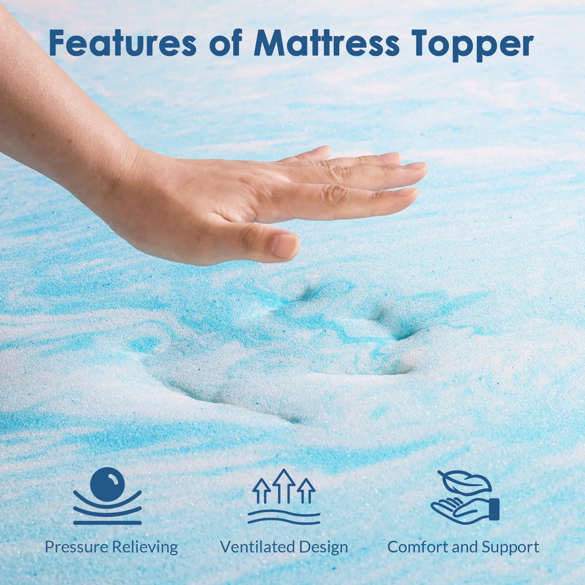 3 inch Gel Infused Memory Foam Twin Mattress Topper M604
