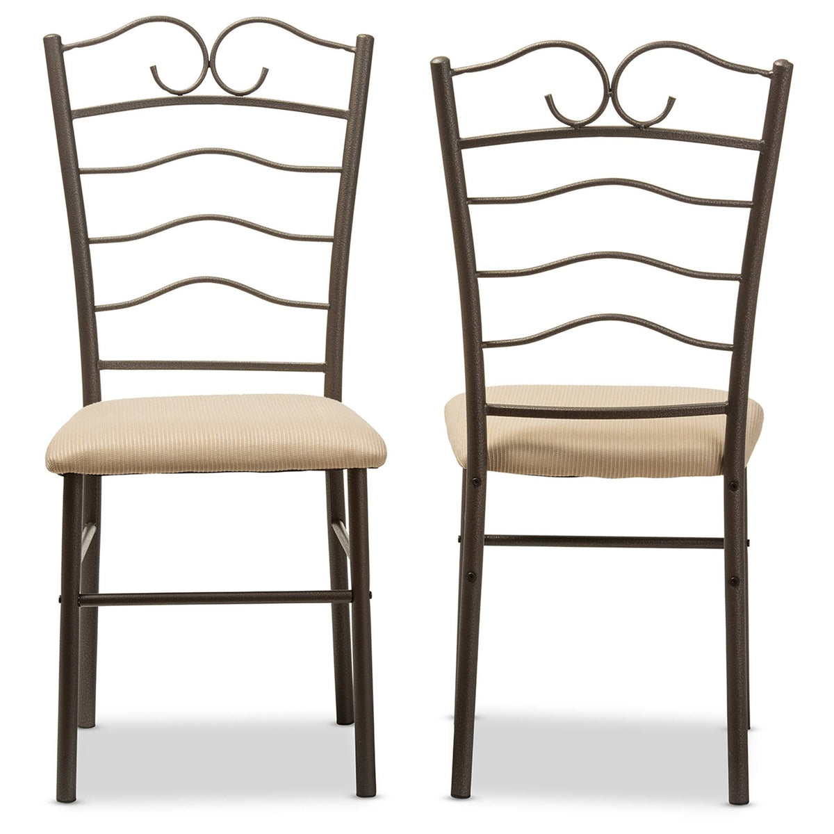 5-Piece Walnut Wood and Black Metal Dining Set L32122