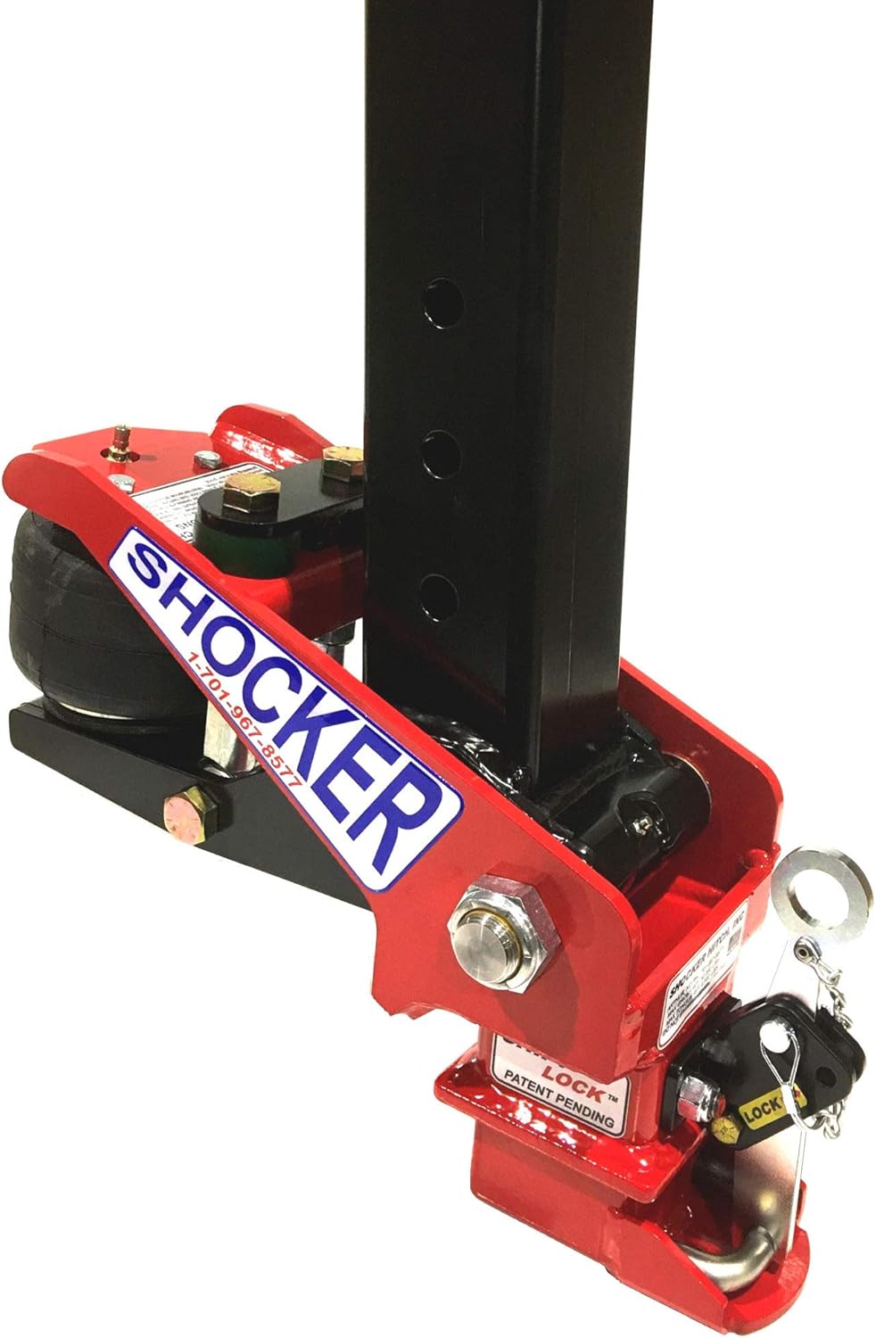 Gooseneck Air Hitch & Coupler, Square 4" Straight Pin 30K Coupler 9" Offset A143395