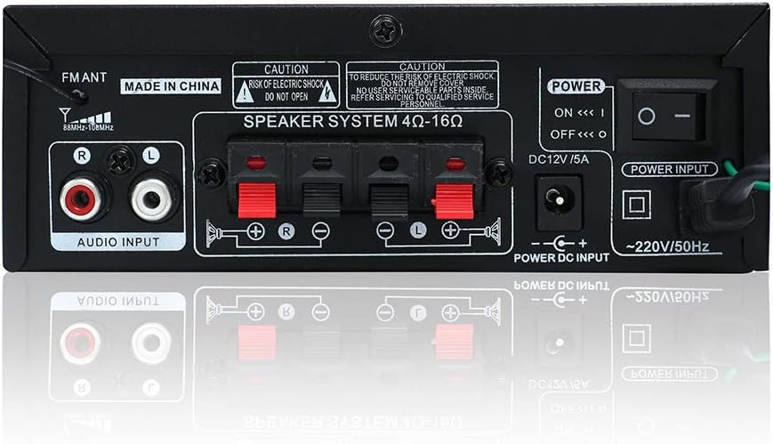 Wireless Bluetooth 5.0 Stereo Amplifier System, 200W Dual Channel Audio Receiver with Remote Control, Pack of 2 J176