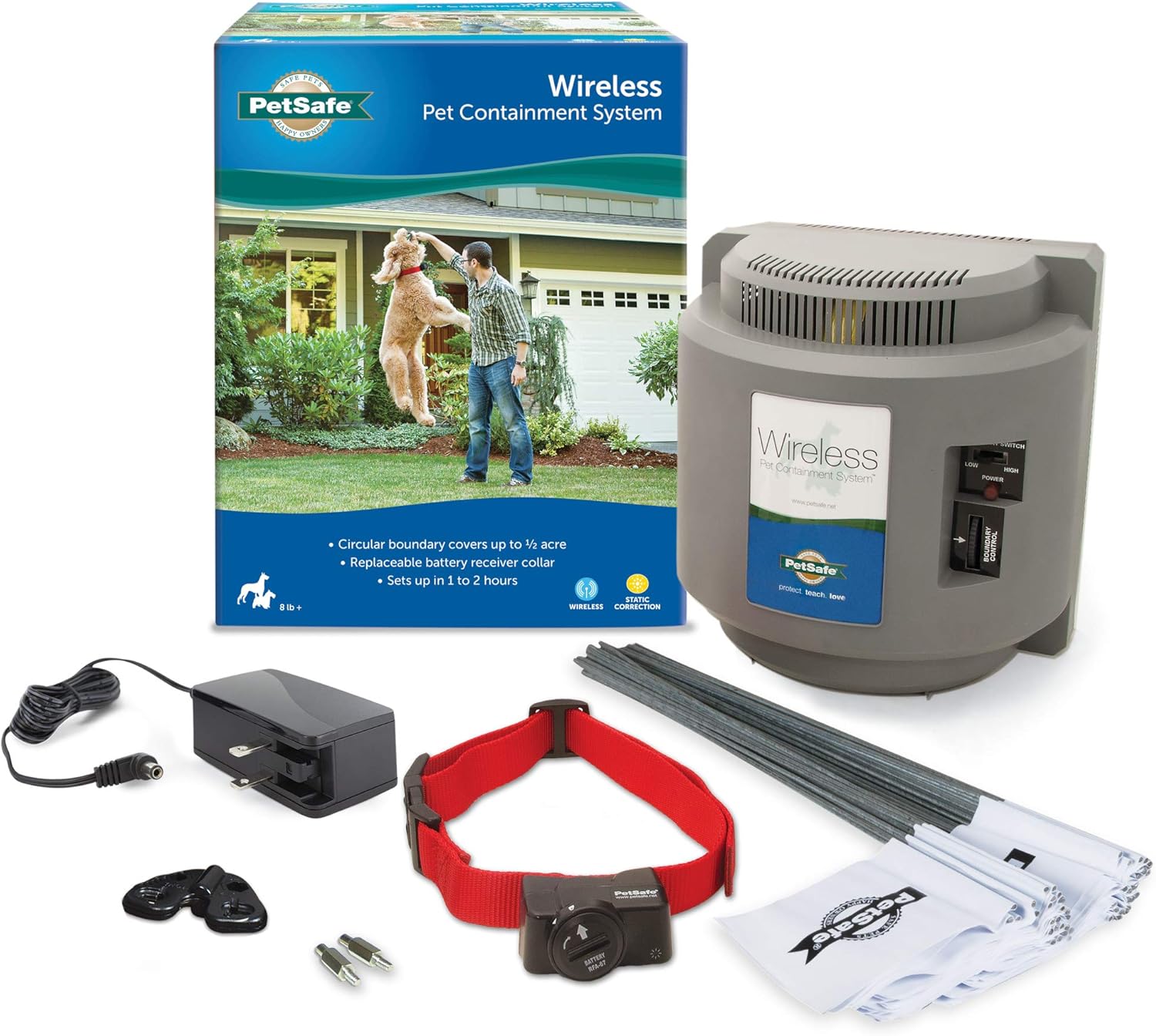 Wireless Pet Fence Pet Containment System, 1/2 Acre, Waterproof Receiver V211
