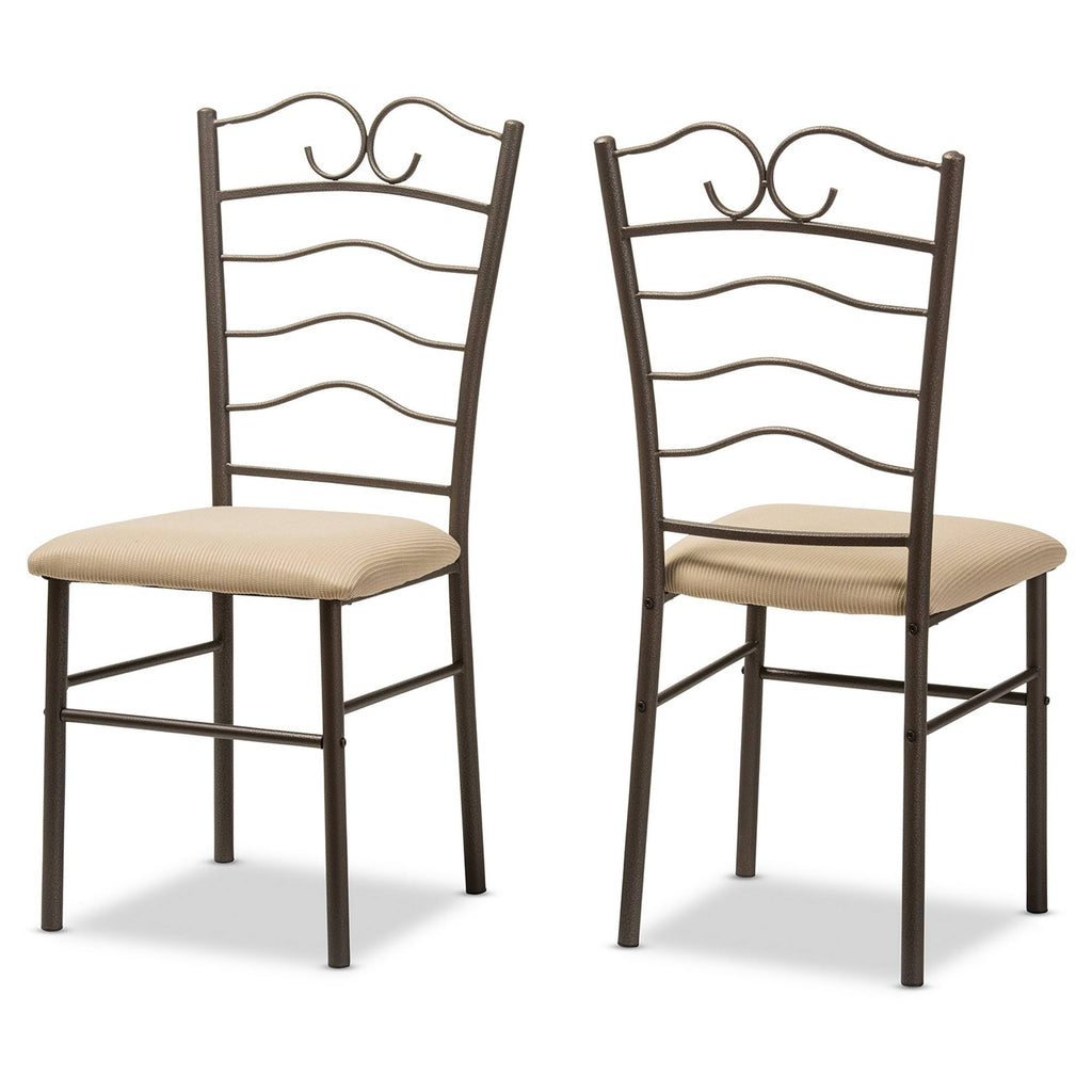 5-Piece Walnut Wood and Black Metal Dining Set L32122