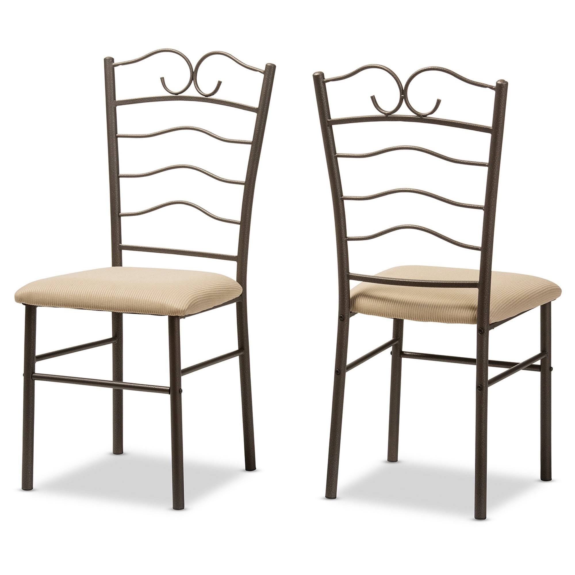 5-Piece Walnut Wood and Black Metal Dining Set L32122
