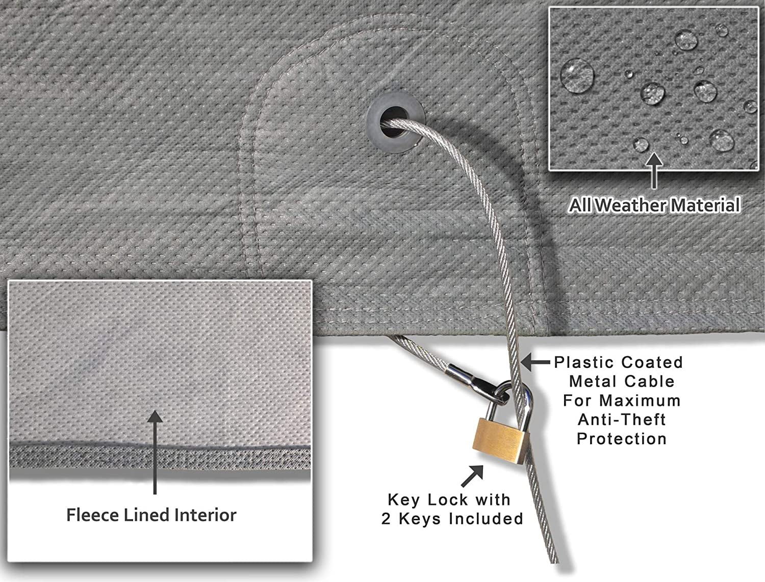 Car Cover with Fleece Lining, Wind Straps U263833