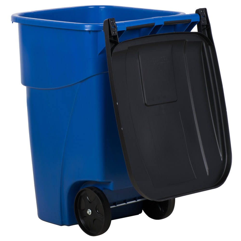 Blue 50 Gallon Recycling Rollout Container with Lid B569088