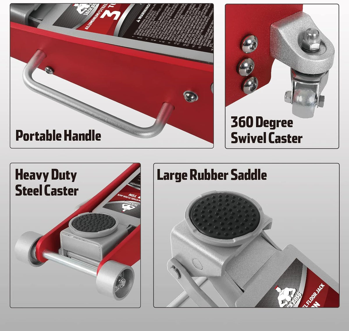 3 ton Hydraulic Aluminum and Steel Low Profile Floor Jack with Dual Piston R3466