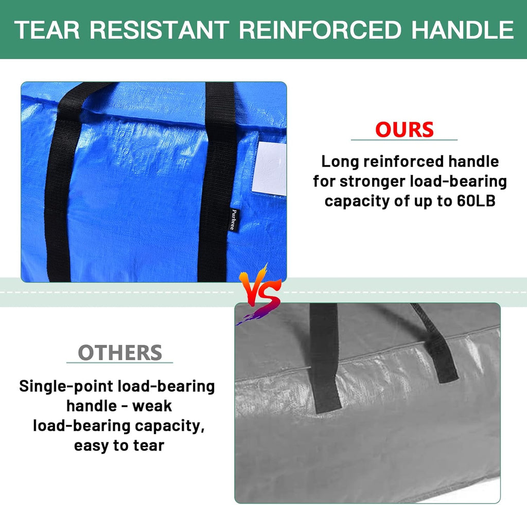 Blue Moving Totes with Backpack Straps, 8 Pack G891753