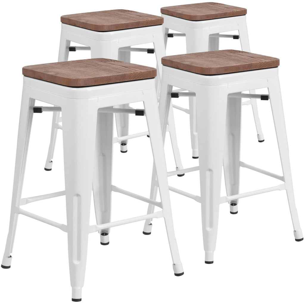 Orange 4 Pk Metal Counter Height Stool O895841