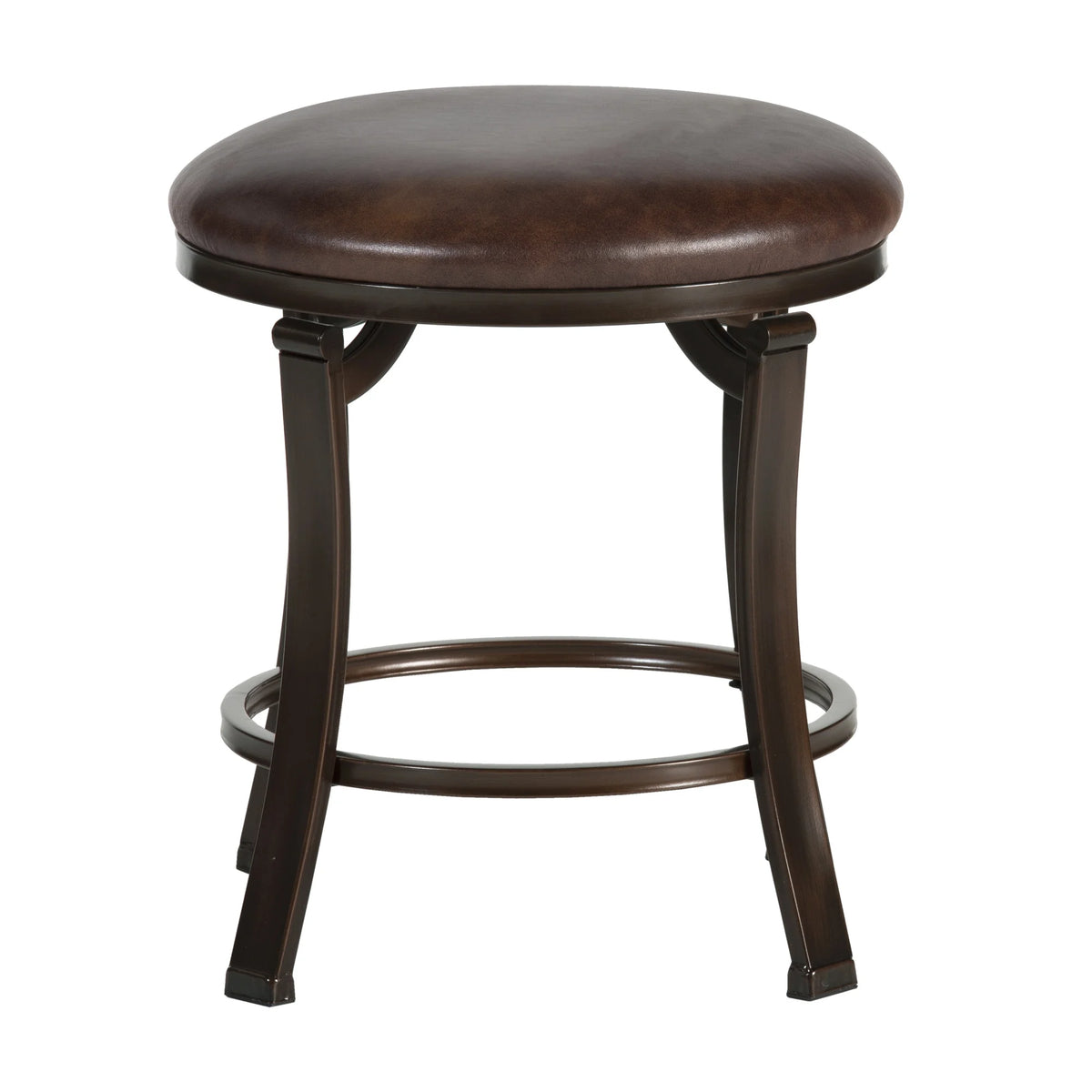 Antique Bronze Backless Metal Vanity Stool Q73088