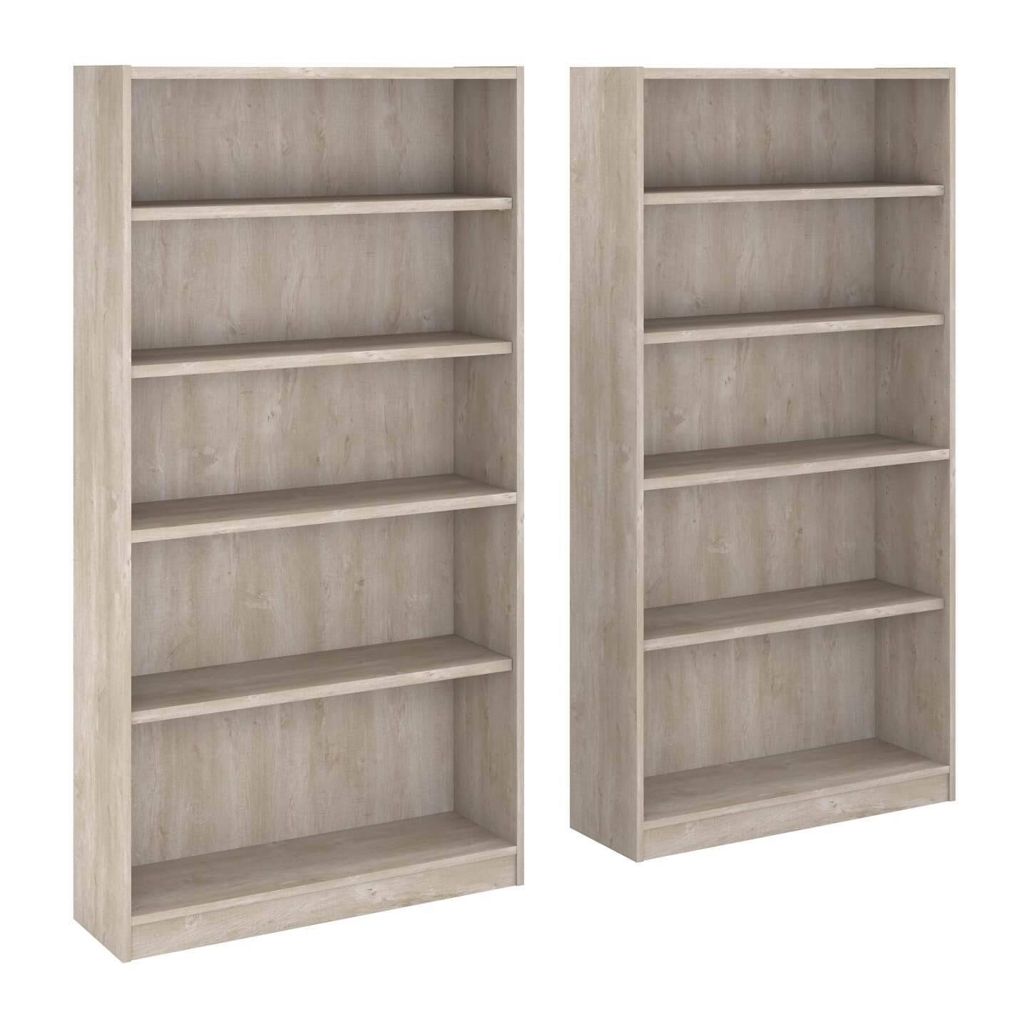 Black 5 Shelf Bookcase Set of 2 O860